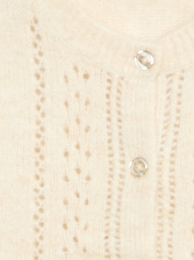 Vest van ajourbreisel Wit - Kiabi