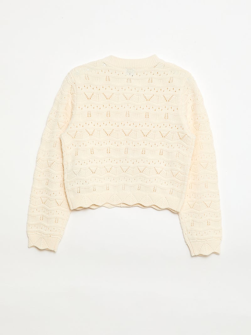 Vest van ajourgebreide stof Biege - Kiabi