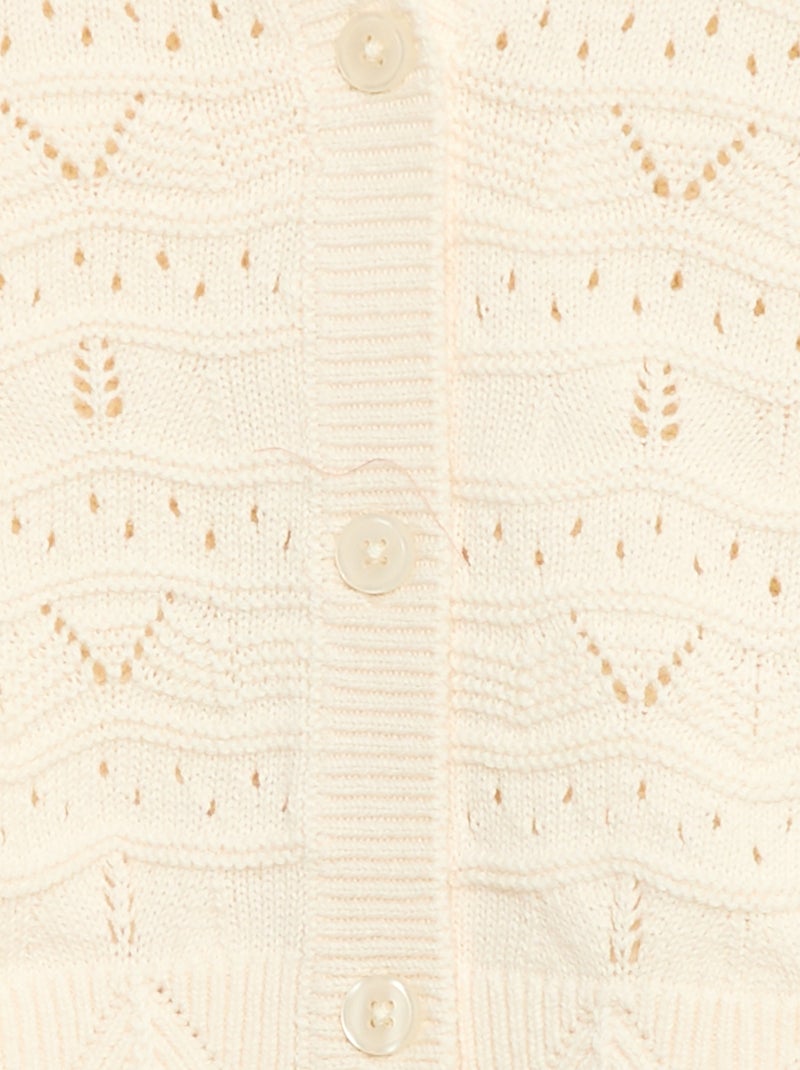 Vest van ajourgebreide stof Biege - Kiabi