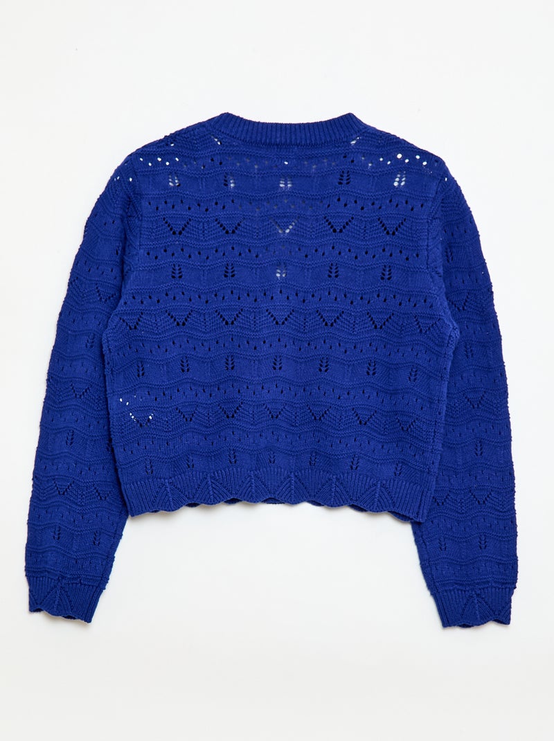 Vest van ajourgebreide stof Blauw - Kiabi