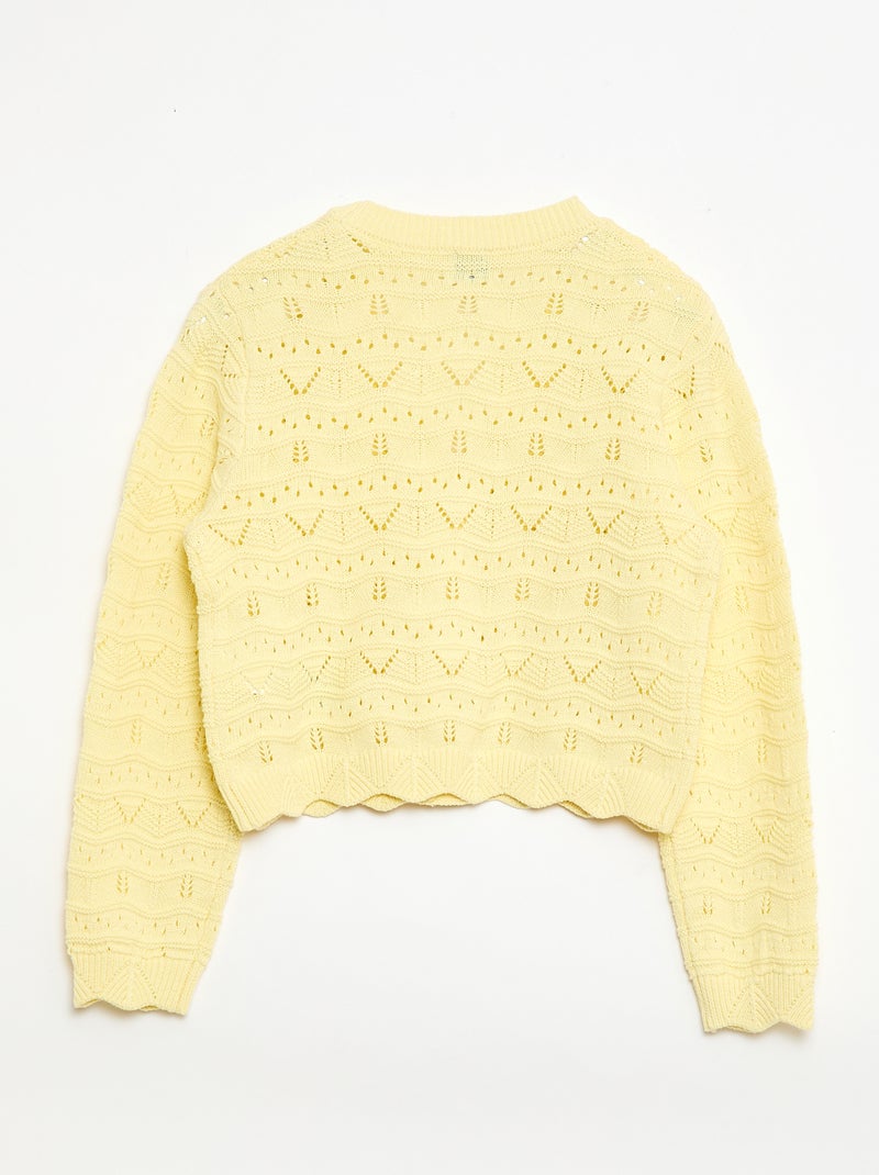 Vest van ajourgebreide stof Geel - Kiabi