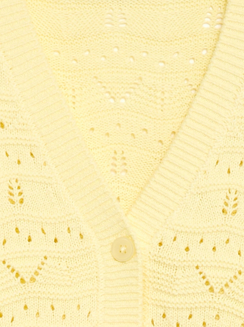 Vest van ajourgebreide stof Geel - Kiabi