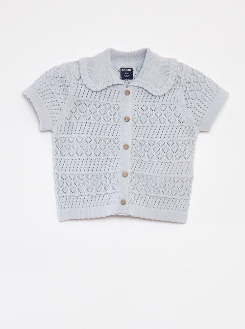 Vest van ajourtricot met korte mouw - Kiabi