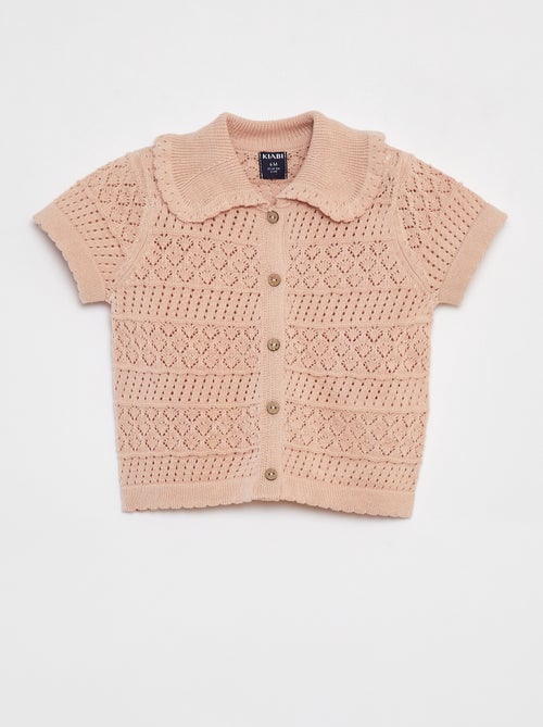 Vest van ajourtricot met korte mouw - Kiabi