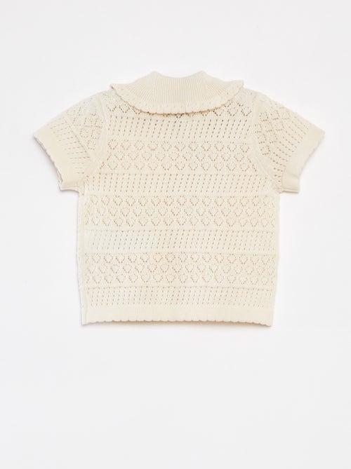 Vest van ajourtricot met korte mouw - Kiabi