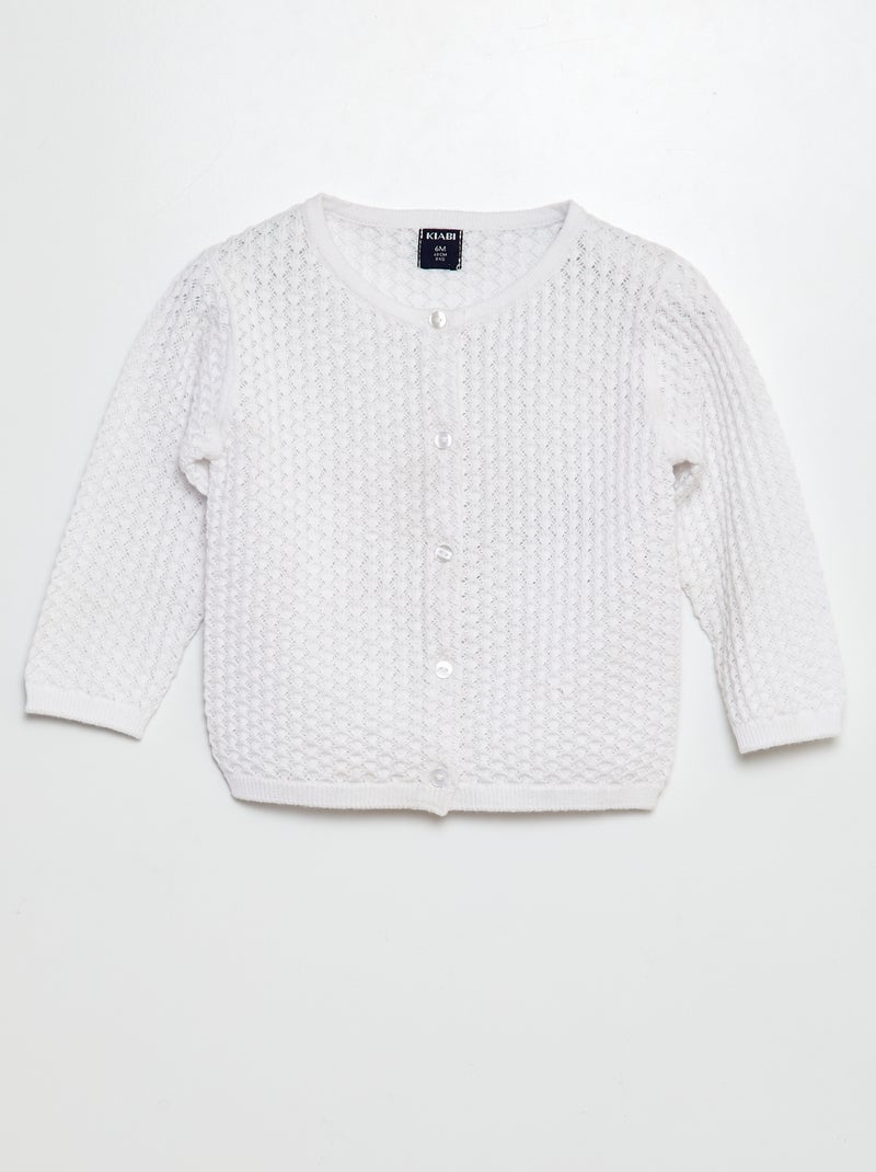 Vest van ajourtricot wit - Kiabi