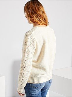 Vest van dik opengewerkt tricot - Kiabi