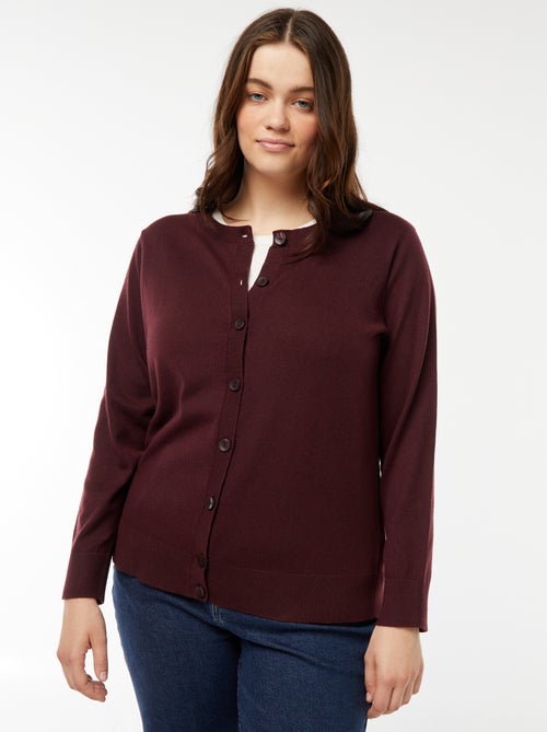 Vest van dun gebreid tricot met knoopsluiting - Kiabi