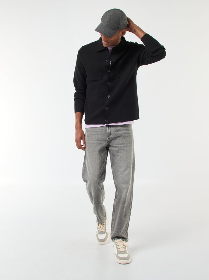 Vest van dun gebreid tricot zwart - Kiabi