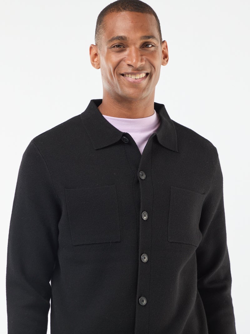 Vest van dun gebreid tricot zwart - Kiabi