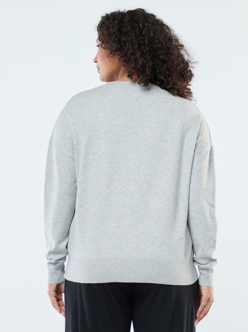 Vest van dun tricot met knoopsluiting - Kiabi