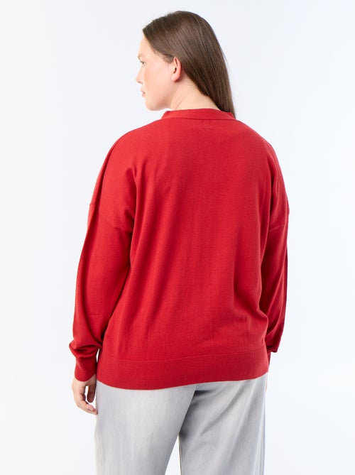 Vest van dun tricot met knoopsluiting - Kiabi