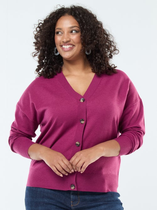Vest van dun tricot met knoopsluiting - Kiabi