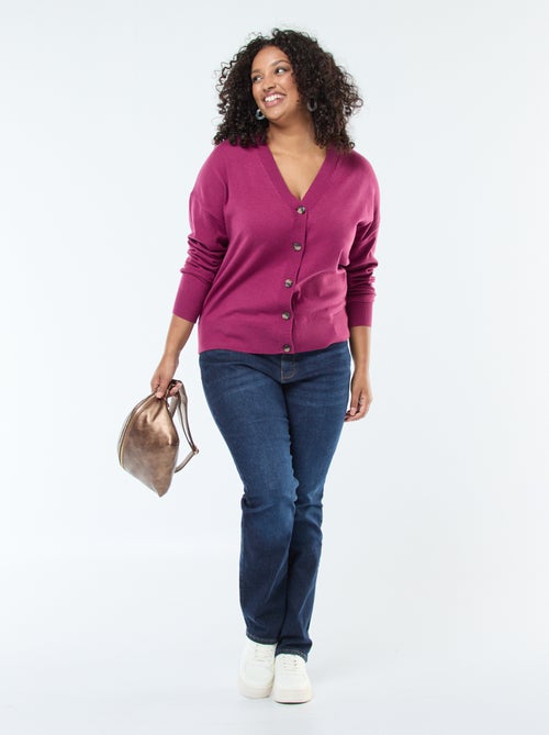 Vest van dun tricot met knoopsluiting - Kiabi