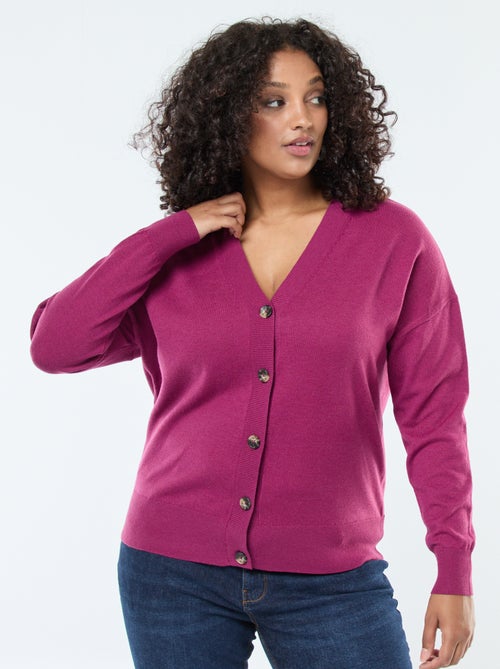 Vest van dun tricot met knoopsluiting - Kiabi