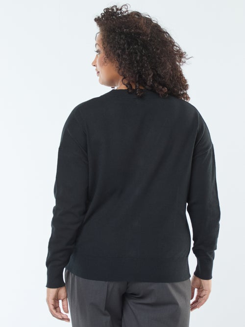 Vest van dun tricot met knoopsluiting - Kiabi