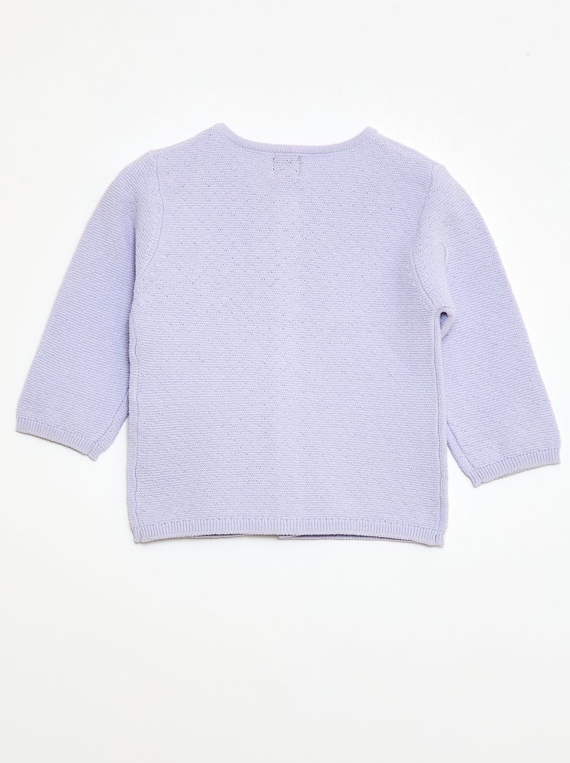 Vest van fantasie ajourgebreide stof Paars - Kiabi