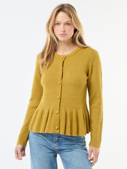 Vest van fijngebreid tricot met ruche - Kiabi