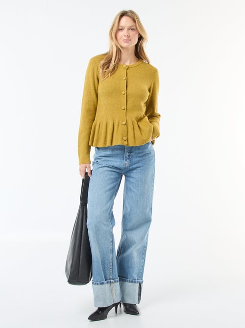 Vest van fijngebreid tricot met ruche - Kiabi