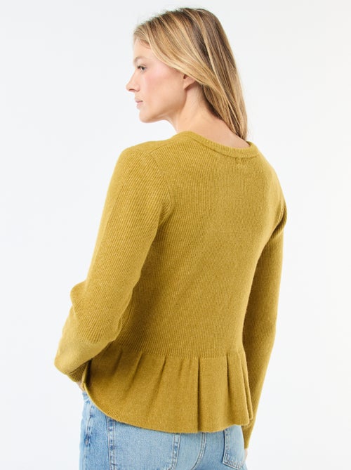 Vest van fijngebreid tricot met ruche - Kiabi