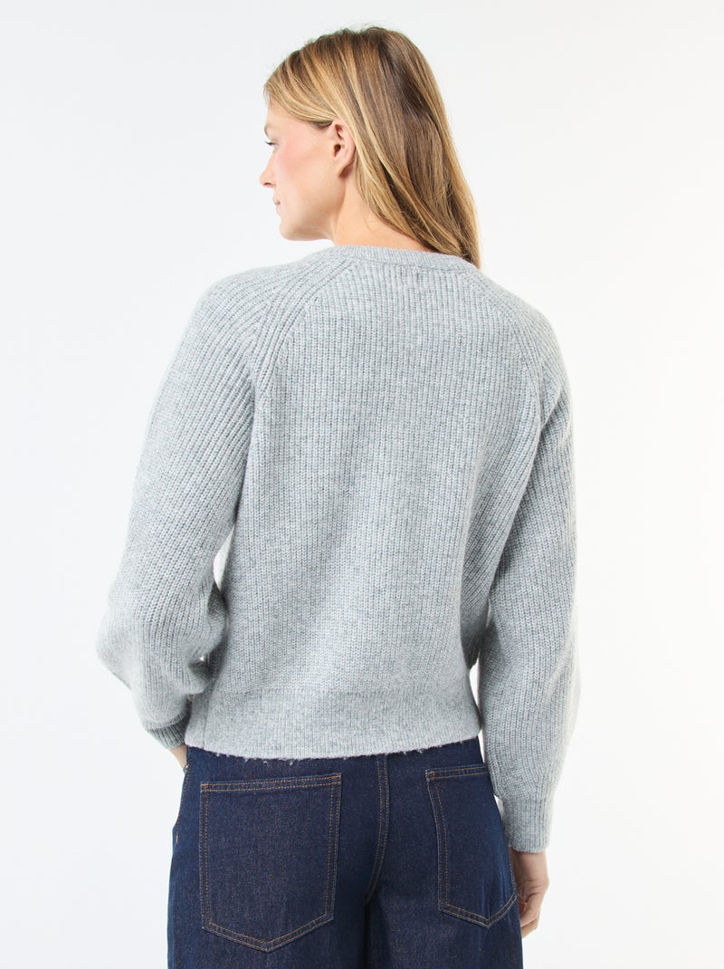 Vest van grof gebreid tricot Grijs - Kiabi