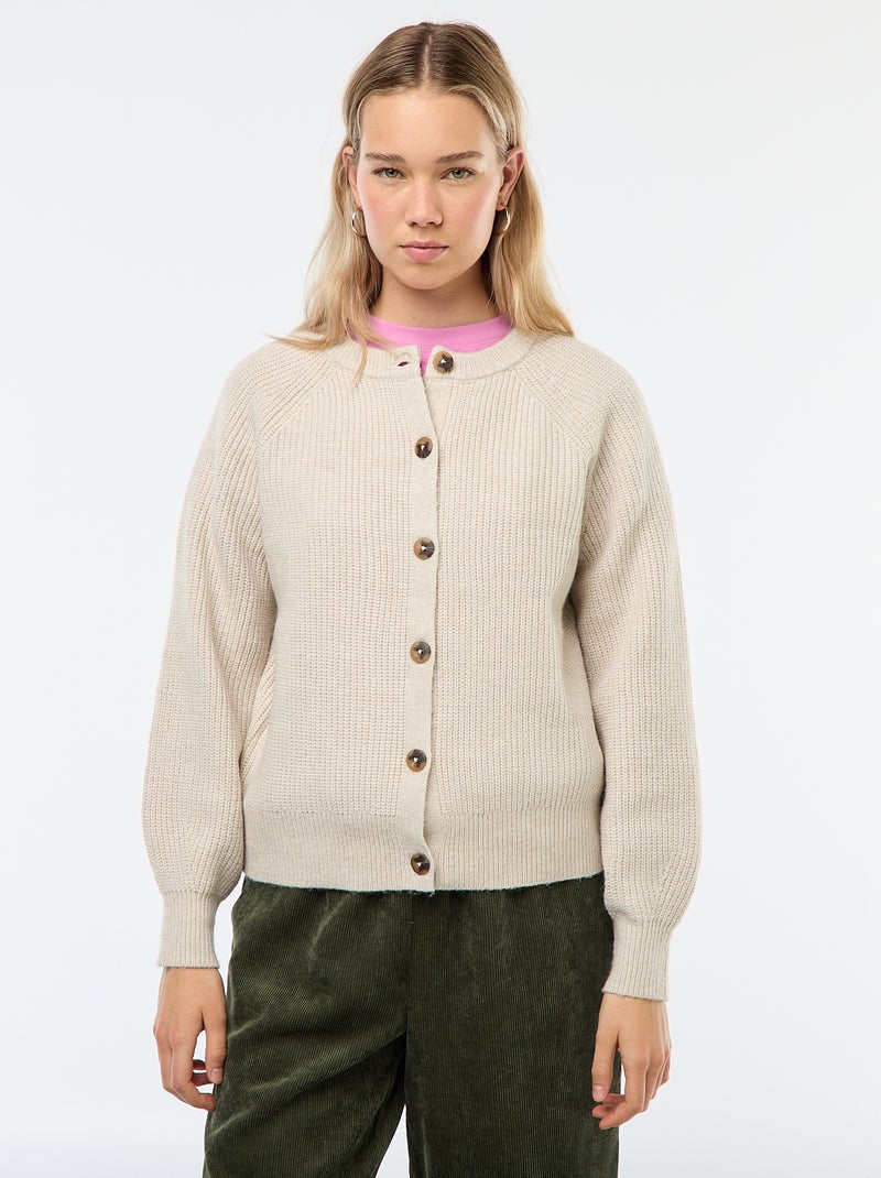 Vest van grof gebreid tricot Grijs - Kiabi