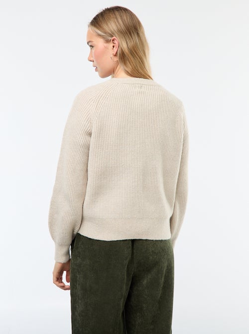 Vest van grof gebreid tricot - Kiabi Vest van grof gebreid tricot - Kiabi