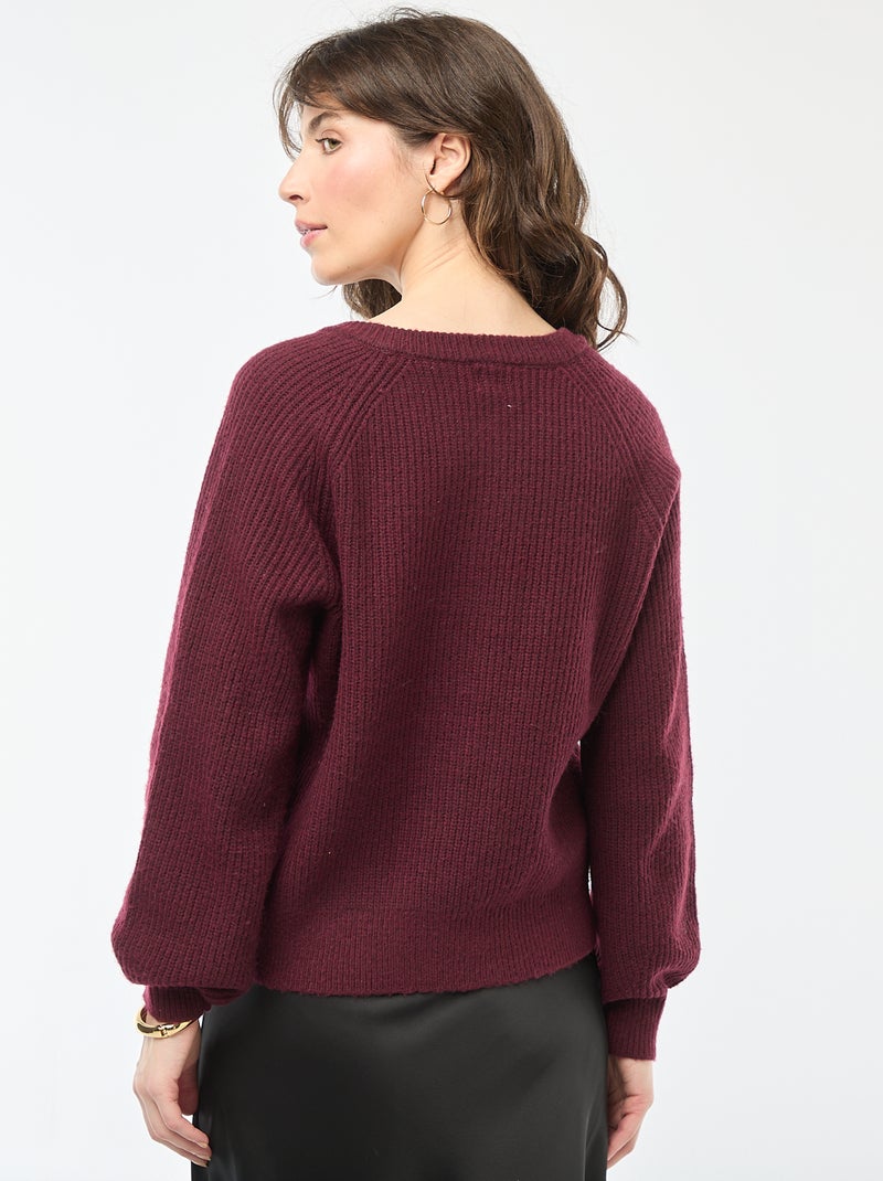 Vest van grof gebreid tricot Rood - Kiabi