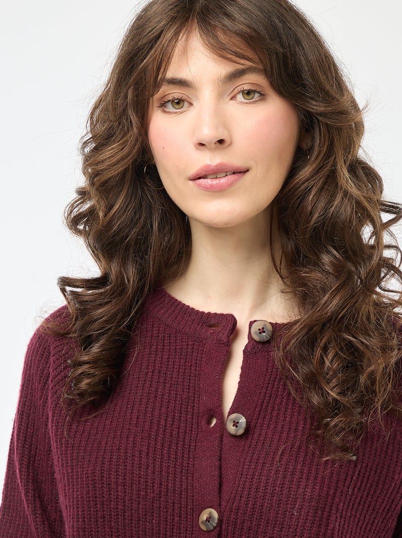 Vest van grof gebreid tricot Rood - Kiabi