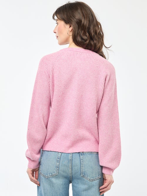 Vest van grof gebreid tricot - Kiabi Vest van grof gebreid tricot - Kiabi