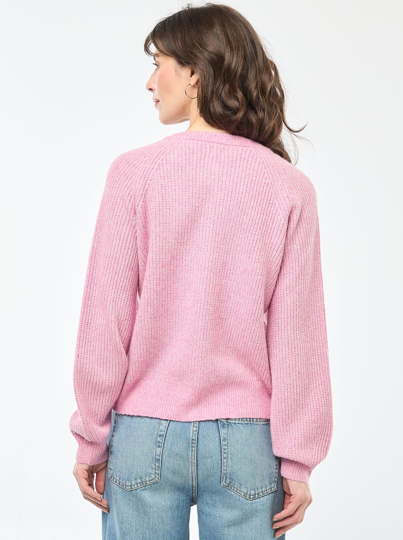 Vest van grof gebreid tricot Rose - Kiabi