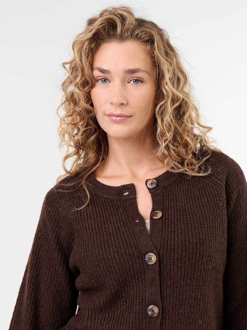 Vest van grofgebreide stof Bruin - Kiabi
