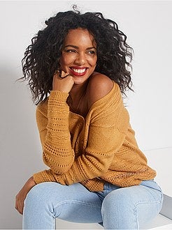 Vest van opengewerkt tricot - Kiabi