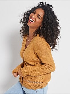 Vest van opengewerkt tricot - Kiabi