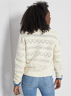 Vest van opengewerkt tricot - Kiabi