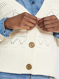 Vest van opengewerkt tricot - Kiabi