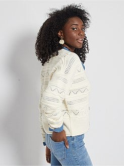 Vest van opengewerkt tricot - Kiabi