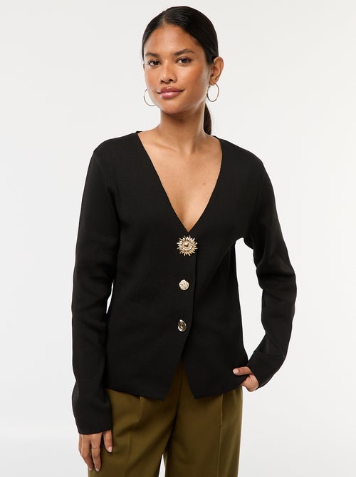 Vest van ribstof met lange mouw - Kiabi