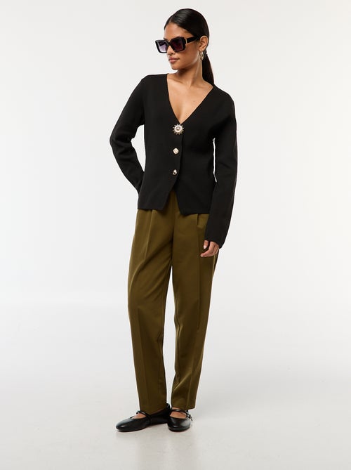 Vest van ribstof met lange mouw - Kiabi