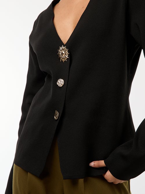 Vest van ribstof met lange mouw - Kiabi