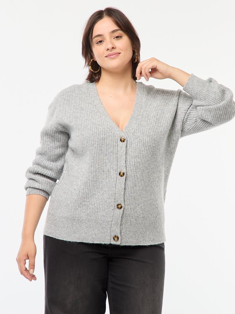 Vest van ribtricot Grijs - Kiabi