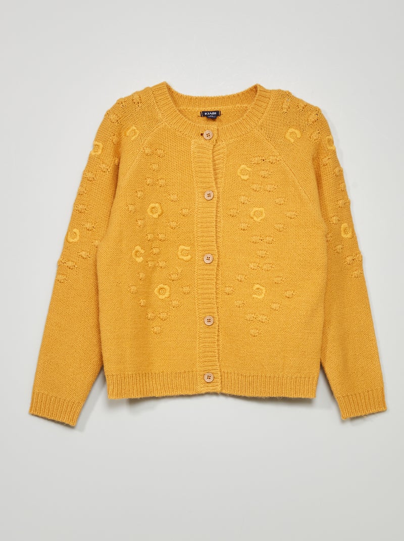 Vest van tricot met bloemen GEEL - Kiabi