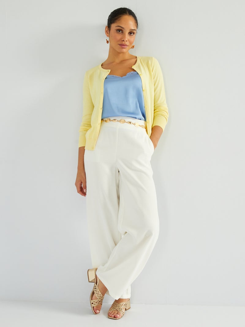Vest van tricot met knopen GEEL - Kiabi