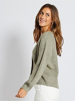 Vest van tricot met knopen - Kiabi