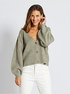 Vest van tricot met knopen - Kiabi