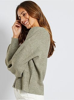 Vest van tricot met knopen - Kiabi