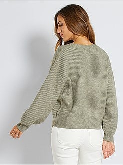 Vest van tricot met knopen - Kiabi