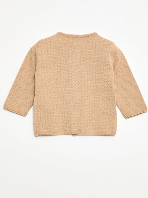 Vest van tricotsteek in effen kleur - Kiabi