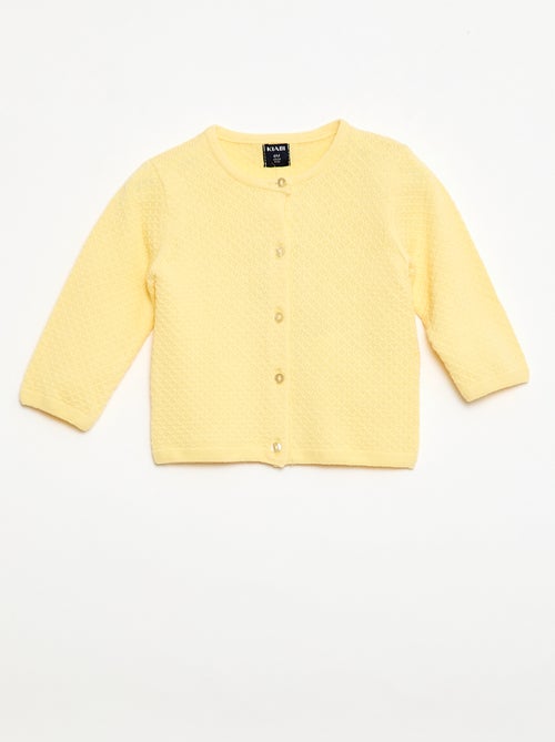 Vest van tricotsteek in effen kleur - Kiabi