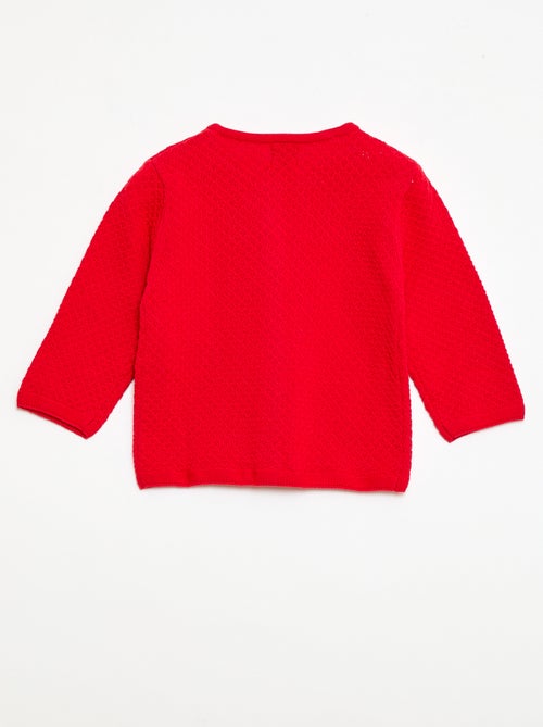 Vest van tricotsteek in effen kleur - Kiabi